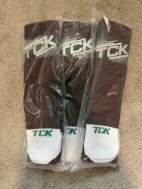 New TCK Prosport Over the Knee Athletic Socks Set of 3 Pairs, Brown, Size XL
